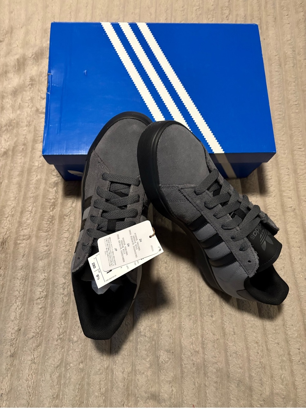 adidas Men’s Grey Campus Casual Sneakers - Classic 3-Stripes BNWT AT-7/42